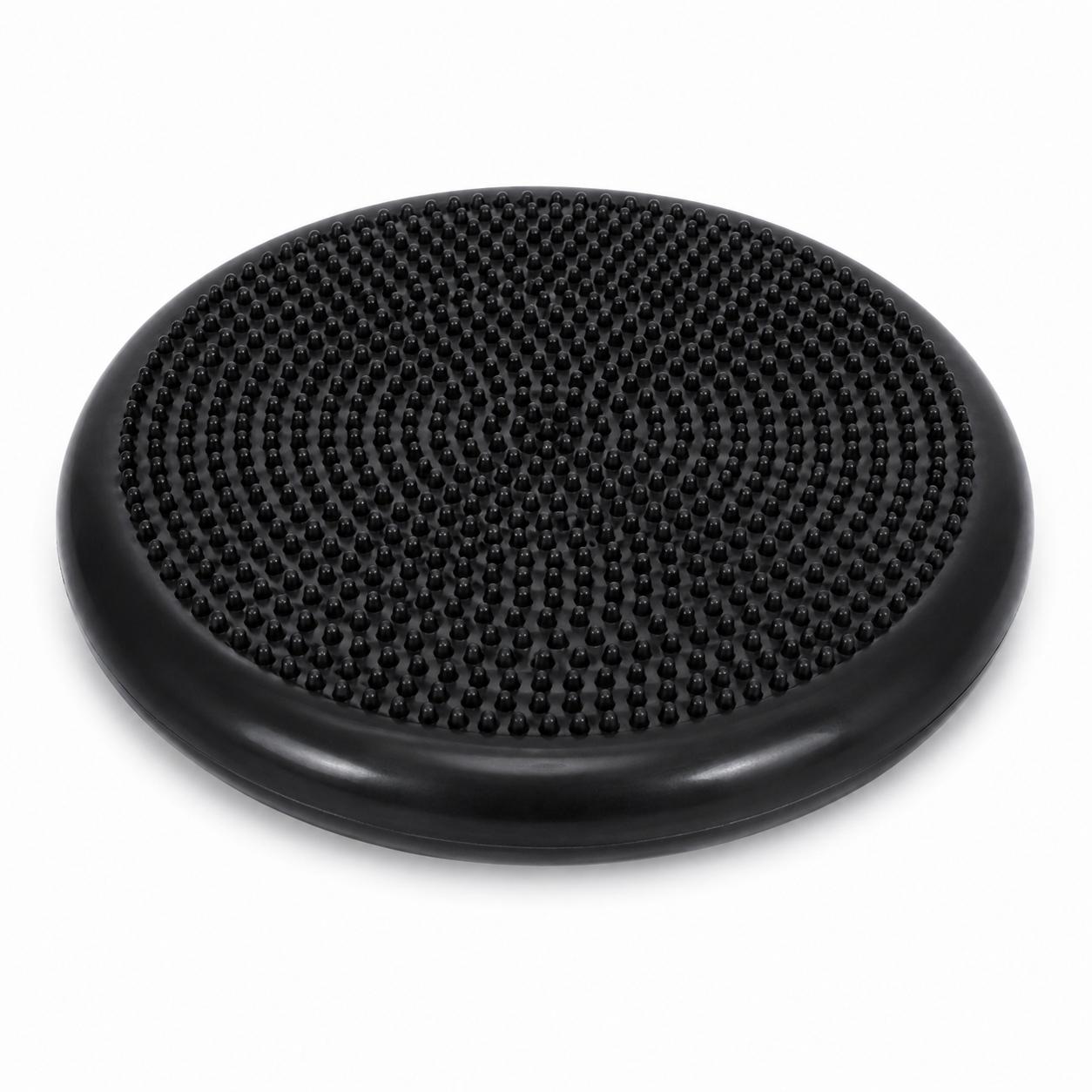 Disque d'équilibre circulaire noir avec une surface texturée cloutée pour l'entraînement à la stabilité